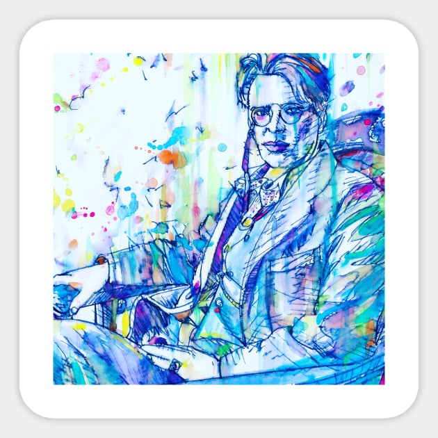 W. B. YEATS - watercolor and ink portrait .1 Sticker by lautir